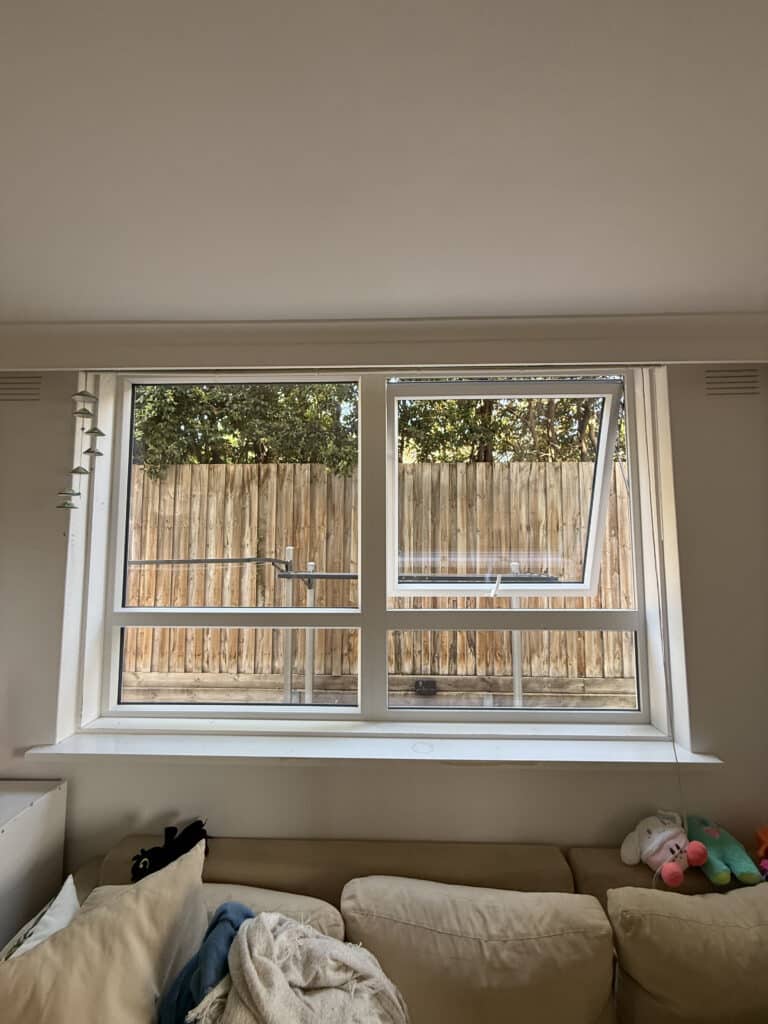 uPVC double glazed awning window opening installed in Melbourne by Windows Republic